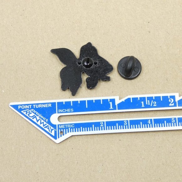 FREE ADD ON WITH PURCHASE Goth Skeleton Goldfish Enamel Pin - Picture 3 of 4